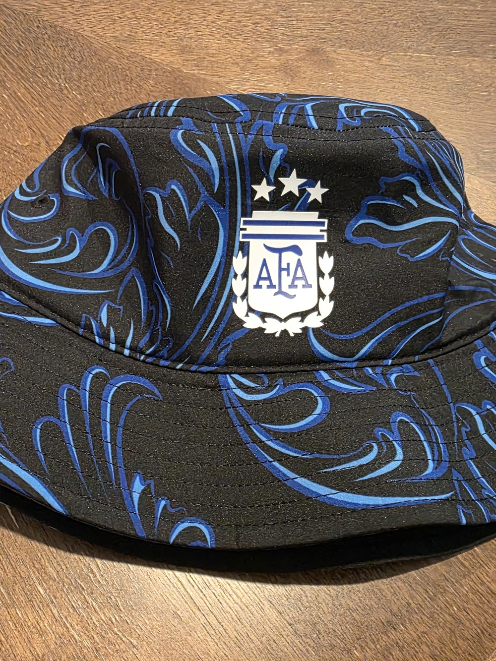 adidas Black and Blue Trefoil Bucket Hat